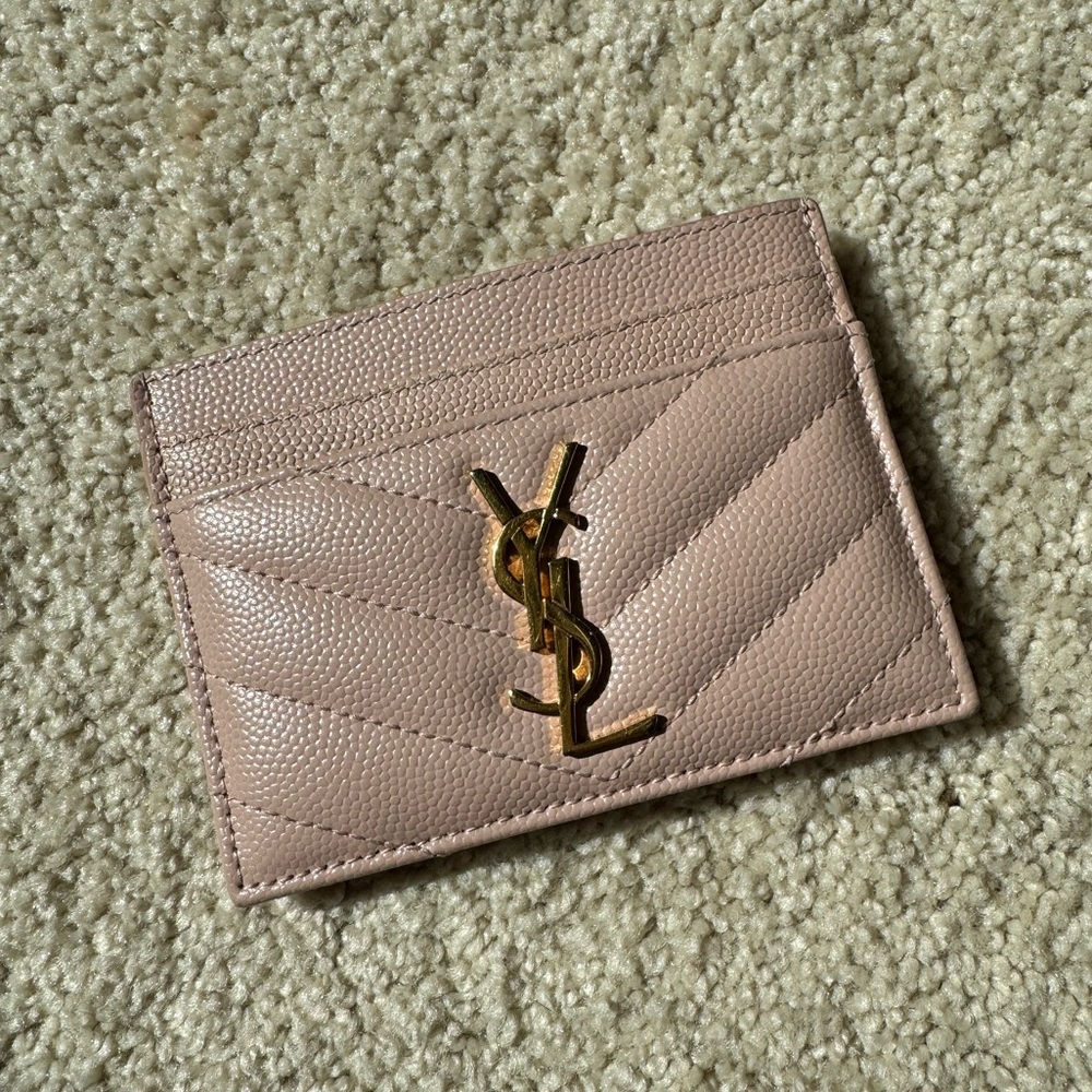 YSL Saint Laurent Cassandre Card Case Holder in Pale Blush | Case grain de Poudr - Picture 6 of 12
